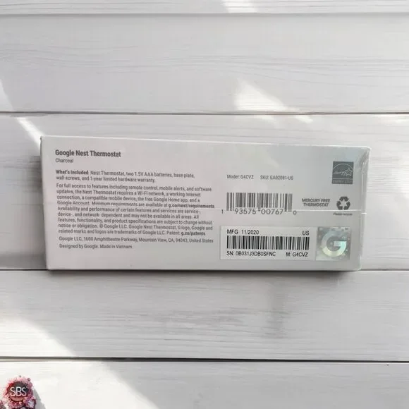 Google Nest G4CVZ Programmable Wi-Fi Thermostat Color Charcoal NEW Sealed - Picture 2 of 5